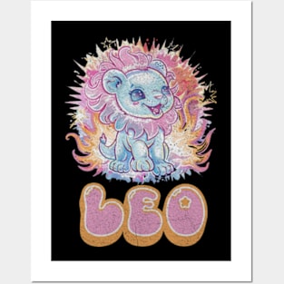 Cosmic Leo Kawaii Lion Zodiac Sign Anime Birthday Posters and Art